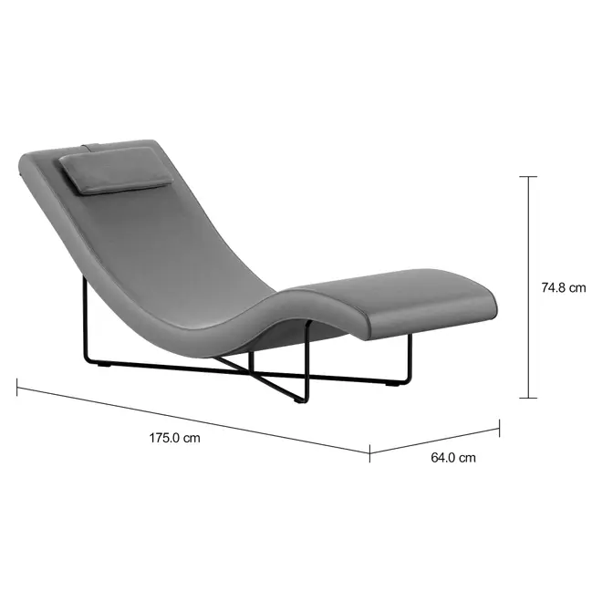 CHAISE LONGUE ALUA - GRAFITE/CINZA - Foto 2