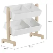 ESTANTE INFANTIL 80 CM X 71 CM TILT - NATURAL WASHED/BRANCO - Foto 4