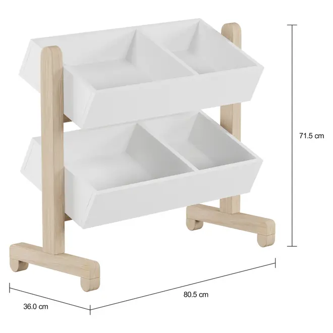 ESTANTE INFANTIL 80 CM X 71 CM TILT - NATURAL WASHED/BRANCO - Foto 4