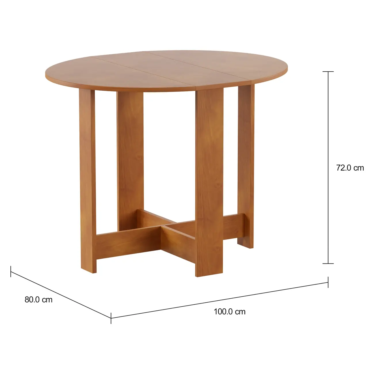 MESA DE COZINHA DOBRÁVEL OVAL 1 M X 80 CM TINA - AMÊNDOA - Foto 4