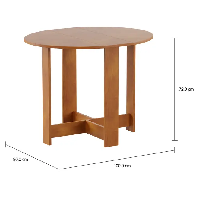 MESA DE COZINHA DOBRÁVEL OVAL 1 M X 80 CM TINA - AMÊNDOA - Foto 4