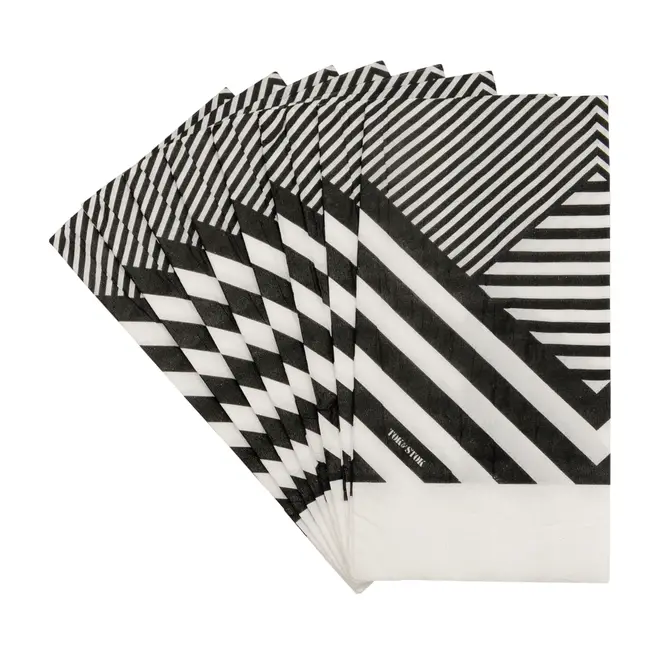 GUARDANAPO 39 CMX 39 CM PACOTE COM 20 PEÇAS PÓS-LISTRADO - PRETO/BRANCO - Foto 1