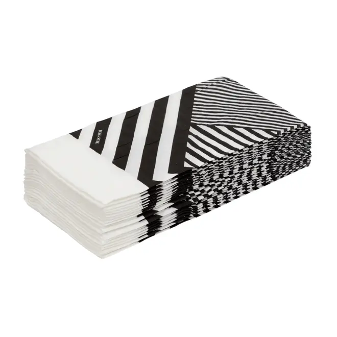 GUARDANAPO 39 CMX 39 CM PACOTE COM 20 PEÇAS PÓS-LISTRADO - PRETO/BRANCO - Foto 2