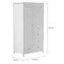 GUARDA-ROUPA 2 PORTAS/4 GAVETAS DEVON - BRANCO - Foto 7