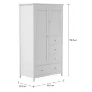 GUARDA-ROUPA 2 PORTAS/4 GAVETAS DEVON - BRANCO - Foto 7