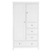 GUARDA-ROUPA 2 PORTAS/4 GAVETAS DEVON - BRANCO - Foto 1