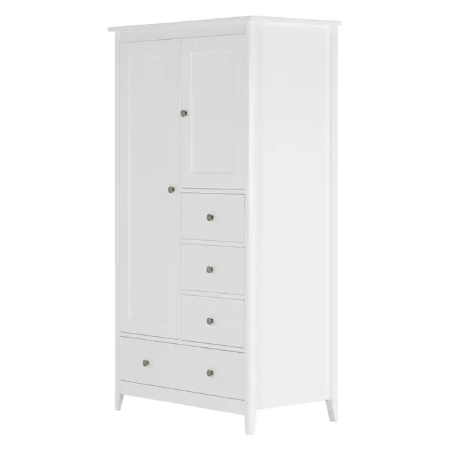 GUARDA-ROUPA 2 PORTAS/4 GAVETAS DEVON - BRANCO - Foto 2