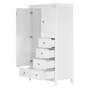 GUARDA-ROUPA 2 PORTAS/4 GAVETAS DEVON - BRANCO - Foto 3