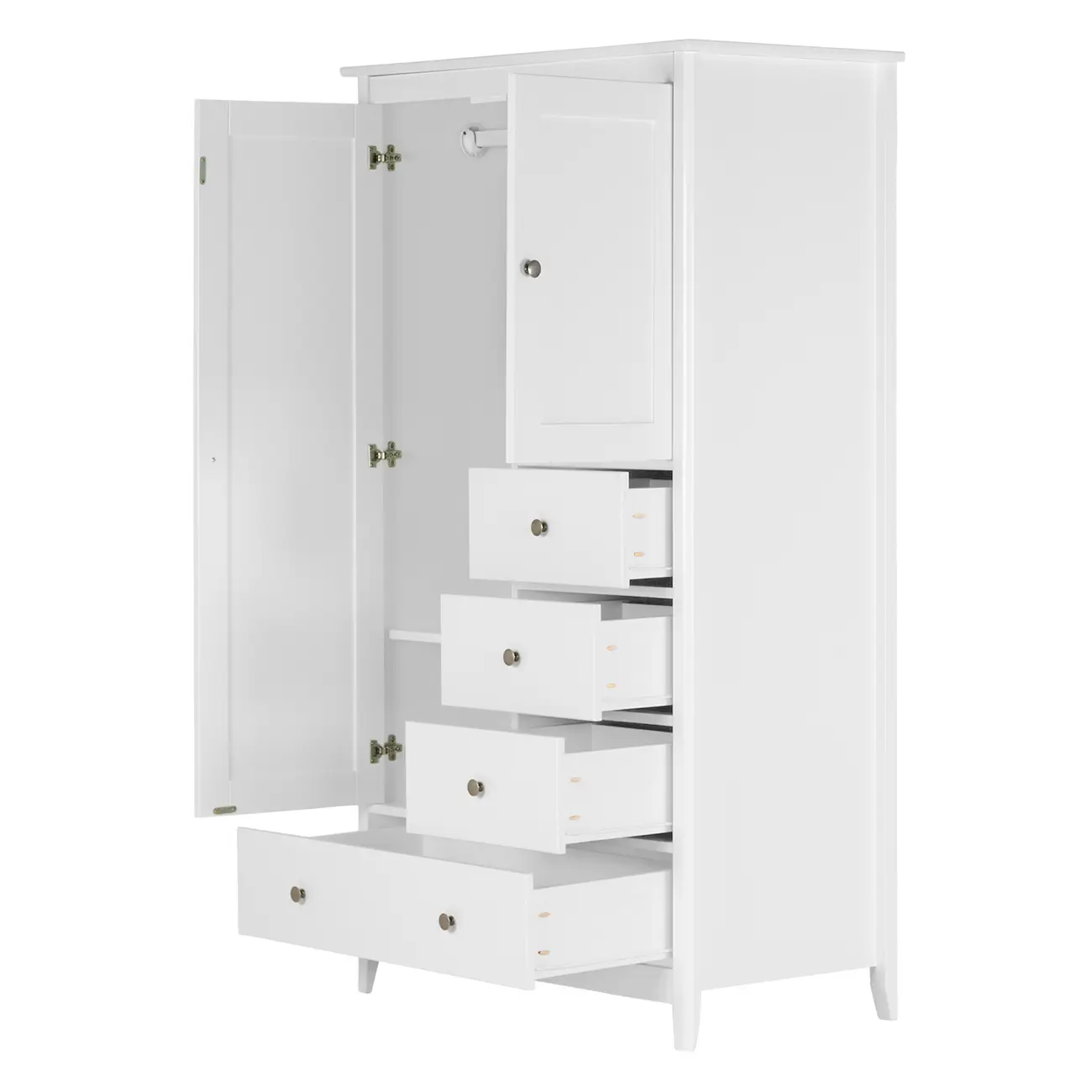 GUARDA-ROUPA 2 PORTAS/4 GAVETAS DEVON - BRANCO - Foto 3