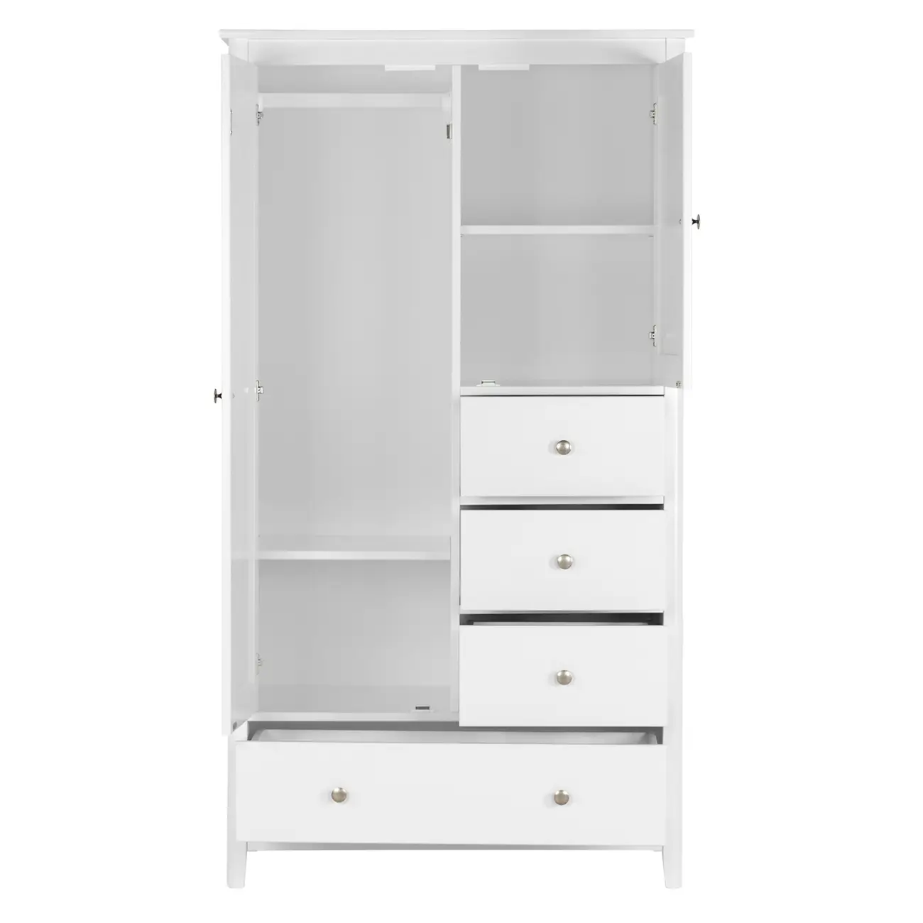GUARDA-ROUPA 2 PORTAS/4 GAVETAS DEVON - BRANCO - Foto 4