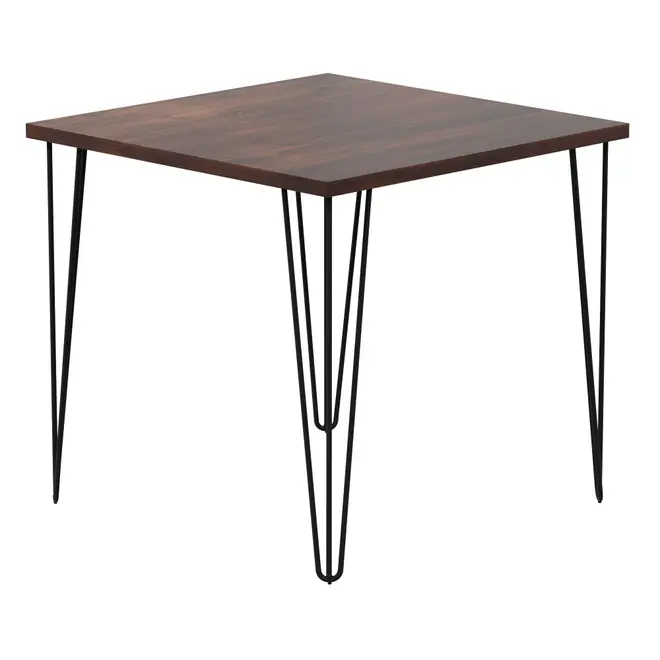 MESA DE JANTAR MESA 80 CM X 80 CM ZAHARA - PRETO/NOZES RÚSTICO - Foto 11