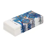 GUARDANAPO 39 CM X 39 CM PACOTE COM 20 PEÇAS MAR E TERRA - AZUL/MARROM - Foto 2
