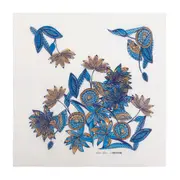 GUARDANAPO 39 CM X 39 CM PACOTE COM 20 PEÇAS MAR E TERRA - AZUL/MARROM - Foto 5