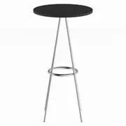 BARISTA MESA ALTA REDONDA 53 CM - CROMADO/PRETO - Foto 1