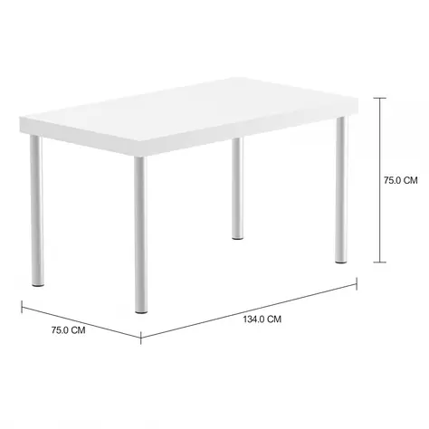 Imagem com medidas do produto MESA DE JANTAR 1,34 M X 75 CM BOLD