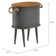 MESA LATERAL/BAÚ 38 CM X 27 CM CONTAINER - GRAFITE/ENCERADO CASTANHO - Foto 2