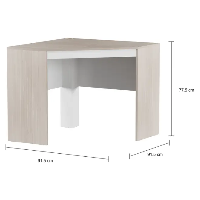 MESA DE CANTO 91 CM X 91 CM START UP - NEW OAK/BRANCO - Foto 2
