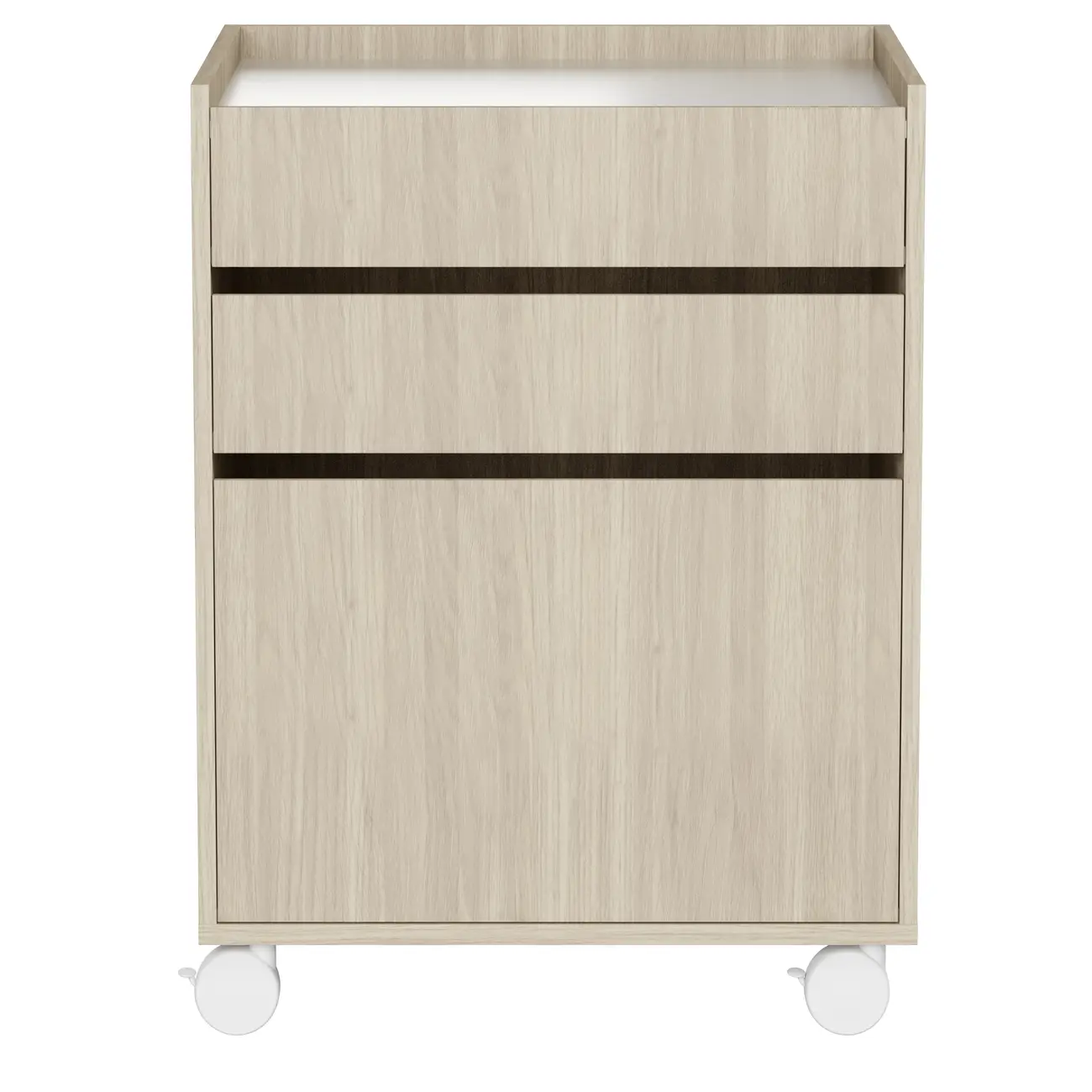 GAVETEIRO PARA ESCRITÓRIO 3 GAVETAS START UP - NEW OAK/BRANCO - Foto 1