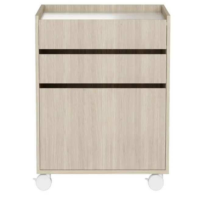 GAVETEIRO PARA ESCRITÓRIO 3 GAVETAS START UP - NEW OAK/BRANCO - Foto 1