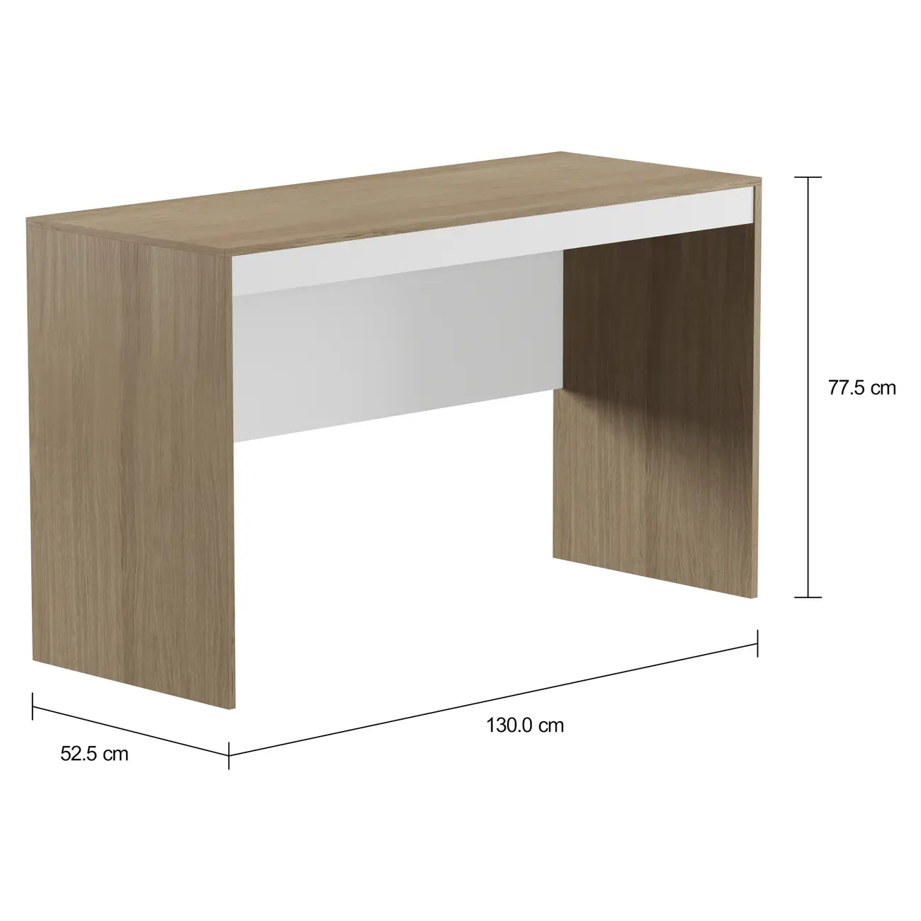 MESA DE ESCRITÓRIO 1,30 M X 52 CM START UP - NEW OAK/BRANCO - Foto 2