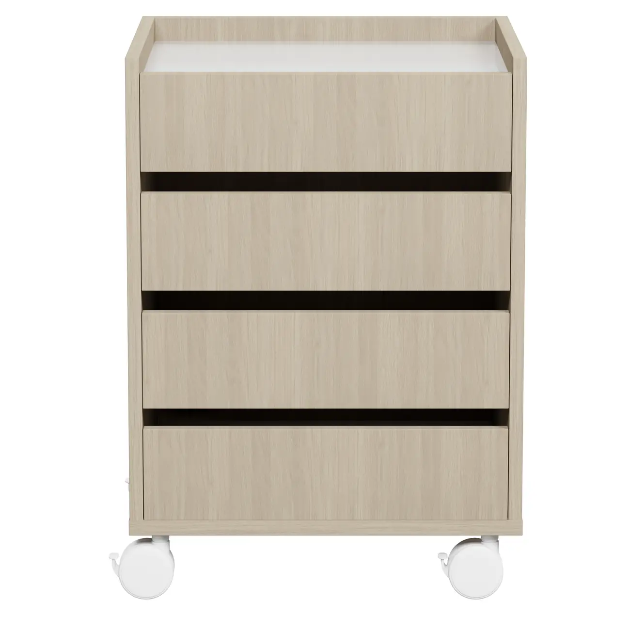 GAVETEIRO PARA ESCRITÓRIO 4 GAVETAS START UP - NEW OAK/BRANCO - Foto 1