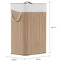 CESTO PARA ROUPA 60 CM X 40 CM X 30 CM KABUKI - BAMBU/CREAM - Foto 12