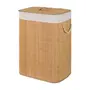 CESTO PARA ROUPA 60 CM X 40 CM X 30 CM KABUKI - BAMBU/CREAM - Foto 2