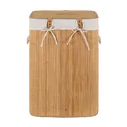 CESTO PARA ROUPA 60 CM X 40 CM X 30 CM KABUKI - BAMBU/CREAM - Foto 5