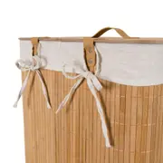 CESTO PARA ROUPA 60 CM X 40 CM X 30 CM KABUKI - BAMBU/CREAM - Foto 8