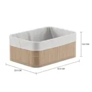CESTO 33 CM X 23 CM X 14 CM KABUKI - BAMBU/CREAM - Foto 9
