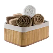 CESTO 33 CM X 23 CM X 14 CM KABUKI - BAMBU/CREAM - Foto 6