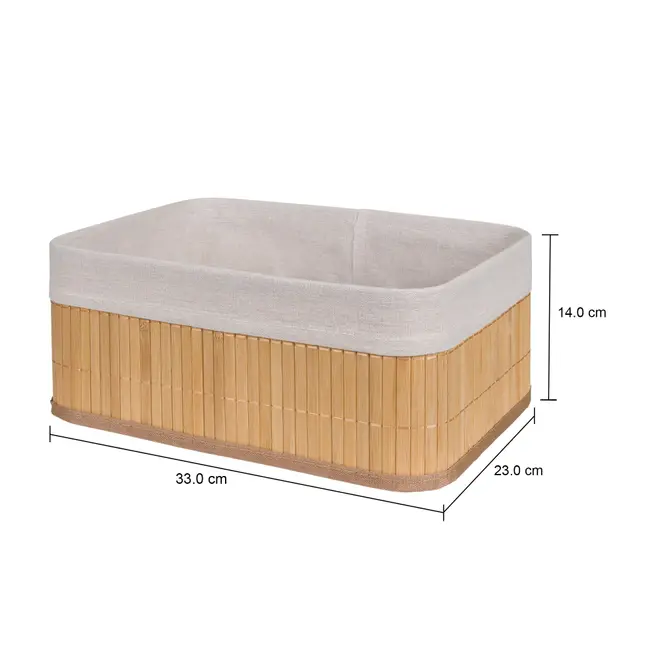 CESTO 33 CM X 23 CM X 14 CM KABUKI - BAMBU/CREAM - Foto 8