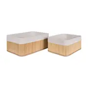 CESTO 38 CM X 28 CM X 16 CM KABUKI - BAMBU/CREAM - Foto 5