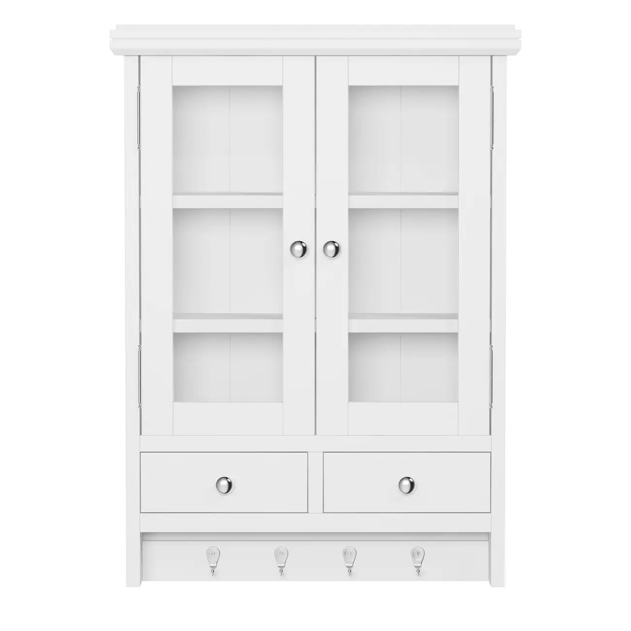NICHO 2 PORTAS 2 GAVETAS 72 CM X 52 CM X 16 CM WAYNE - BRANCO/INCOLOR - Foto 1
