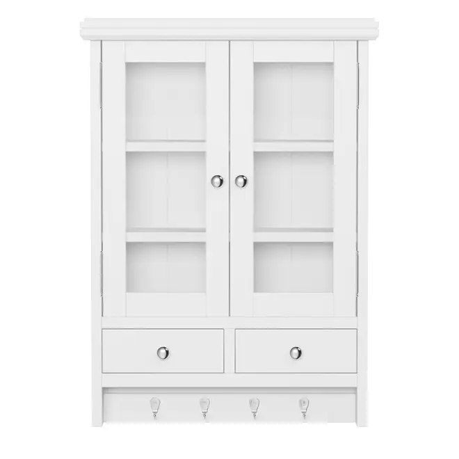 NICHO 2 PORTAS 2 GAVETAS 72 CM X 52 CM X 16 CM WAYNE - BRANCO/INCOLOR - Foto 1