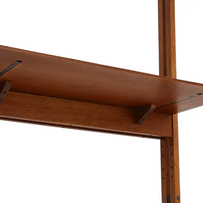ESTANTE/ESCRIVANINHA PAREDE/TETO 86 CM X 2,41 M/2,80 M LIBRERIA - NOZES/PRETO - Foto 12