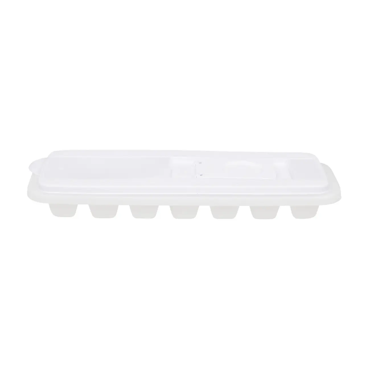 FÔRMA PARA GELO COM TAMPA ESPACIAL - BRANCO TRANSLUCIDO/BRANCO - Foto 1