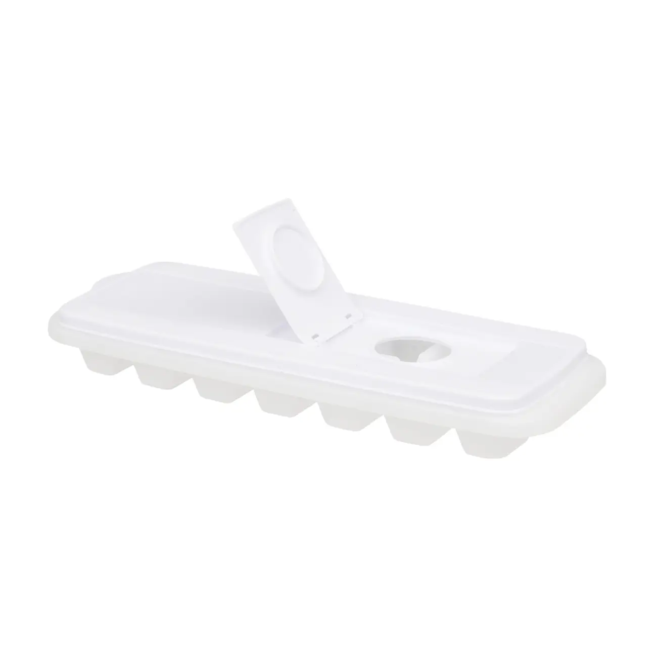 FÔRMA PARA GELO COM TAMPA ESPACIAL - BRANCO TRANSLUCIDO/BRANCO - Foto 2
