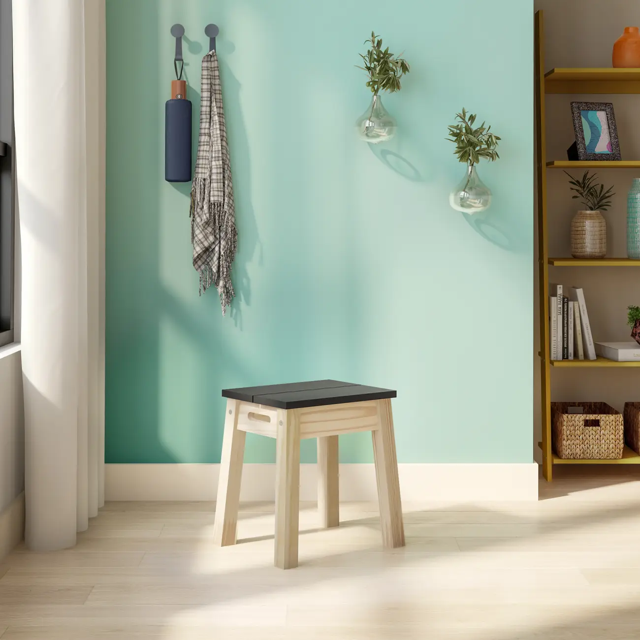 BANCO BAIXO PALETBOX - NATURAL WASHED/PRETO - Foto 3