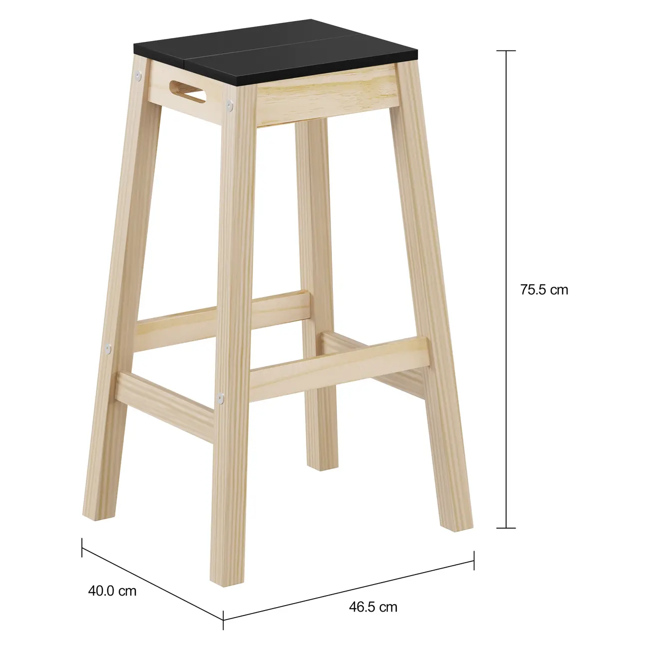 BANCO ALTO PALETBOX - NATURAL WASHED/PRETO - Foto 2