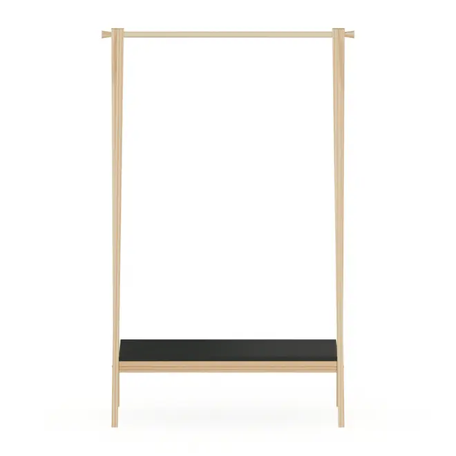 ARARA DE ROUPA PALETBOX - NATURAL WASHED/PRETO - Foto 1