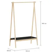 ARARA DE ROUPA PALETBOX - NATURAL WASHED/PRETO - Foto 2