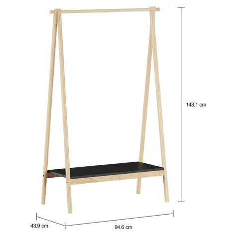 Imagem com medidas do produto ARARA DE ROUPA PALETBOX