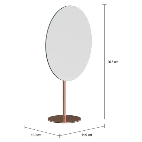 Imagem com medidas do produto ESPELHO 14 CM X 26 CM GEOCOPPER