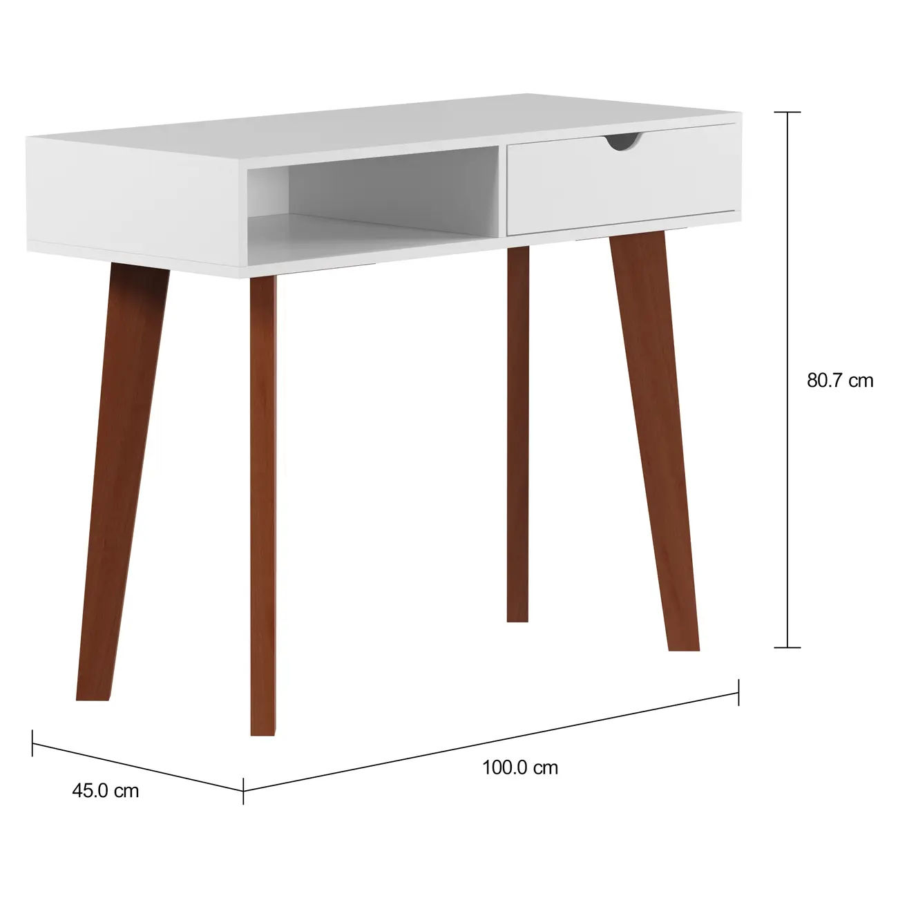 ESCRIVANINHA/APARADOR 1 GAVETA 1 M X 45 CM LIN - BRANCO/NOZES - Foto 15