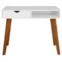 ESCRIVANINHA/APARADOR 1 GAVETA 1 M X 45 CM LIN - BRANCO/NOZES - Foto 1