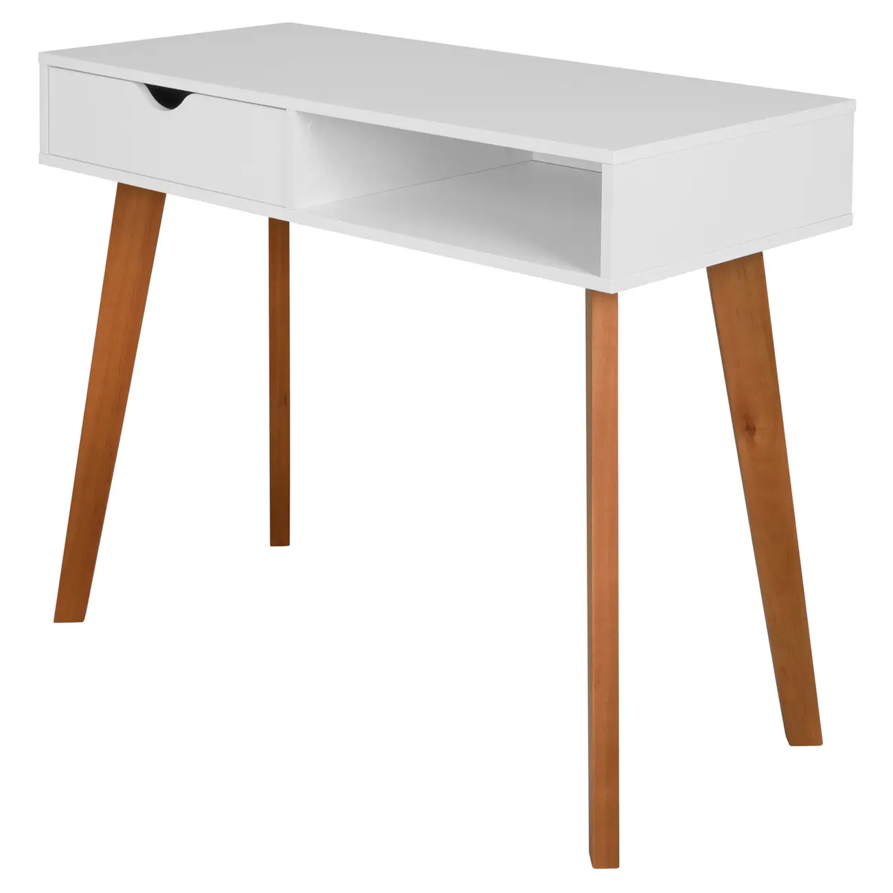 ESCRIVANINHA/APARADOR 1 GAVETA 1 M X 45 CM LIN - BRANCO/NOZES - Foto 3