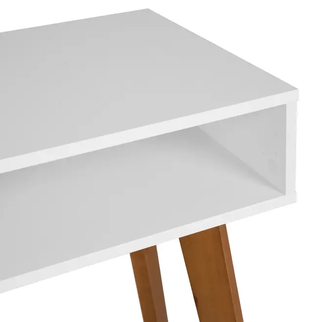 ESCRIVANINHA/APARADOR 1 GAVETA 1 M X 45 CM LIN - BRANCO/NOZES - Foto 6