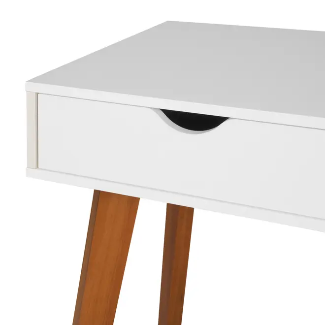 ESCRIVANINHA/APARADOR 1 GAVETA 1 M X 45 CM LIN - BRANCO/NOZES - Foto 7