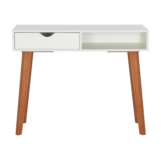 ESCRIVANINHA/APARADOR 1 GAVETA 1 M X 45 CM LIN - BRANCO/NOZES - Foto 9